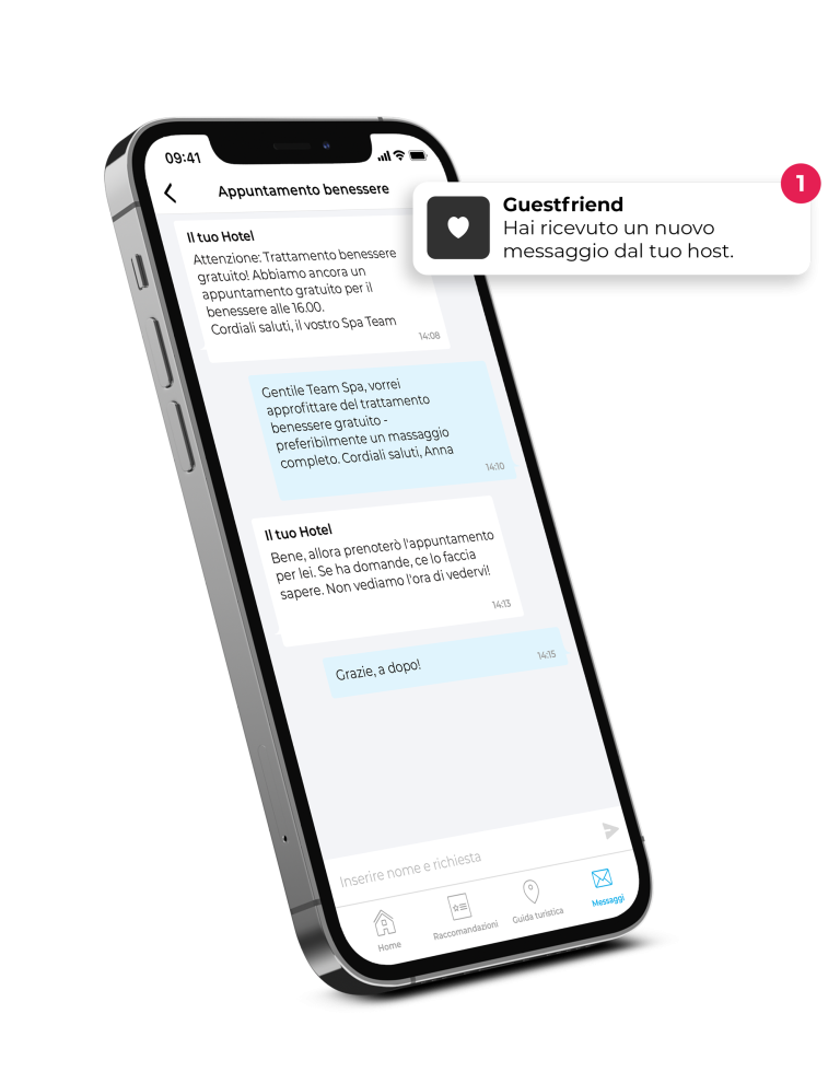 Funzione chat Cartella digitale per gli ospiti