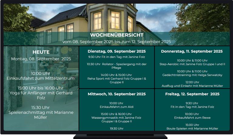Infokanal-Villa-Sibilla-Wochenuebersicht-Gastfreund-GmbH